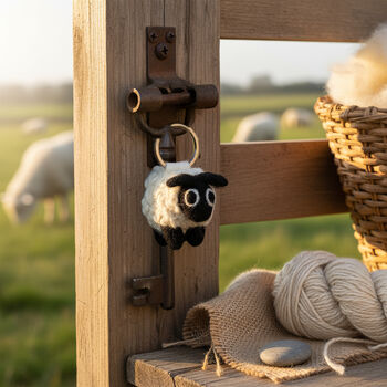 Handmade Black Sheep Keyring, 6 of 6