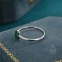 Sterling Silver Green Onyx Oval Ring, thumbnail 4 of 12