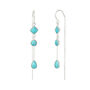 Drop In The Ocean Turquoise Silver Threader Earrings, thumbnail 2 of 7