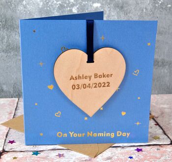 Personalised Christening Foiled Decoration Card, 3 of 4