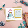 Personalised Penguin Christmas Scratch Card, thumbnail 4 of 12