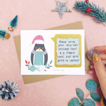 Personalised Penguin Christmas Scratch Card, 4 of 12