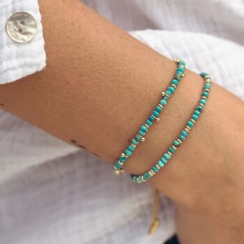 Serenity Blue/Green Tone Stack Bracelets, 4 of 12