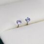 Sterling Silver June Birthstone Alexandrite Stud Earrings, thumbnail 2 of 12