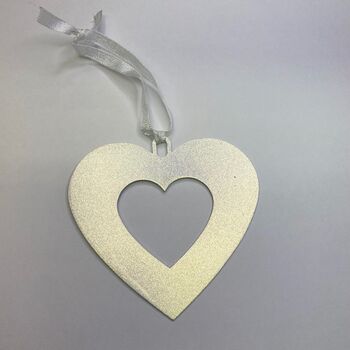 Hanging Heart Metal Cut Out Ornament, 2 of 4