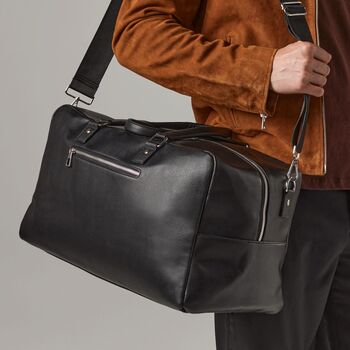 Men’s Personalised Tailored Luxe Weekender Bag, 7 of 10