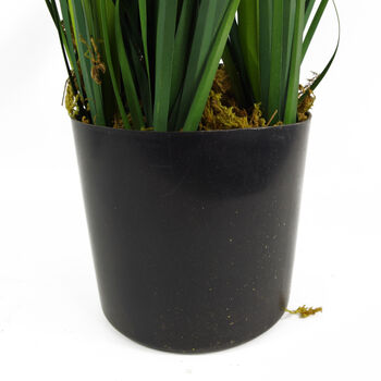 Artificial Grass Plant With Blue Ceramic Planter, 4 of 5