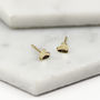 Handmade Solid Gold Mini Concave Heart Studs, thumbnail 2 of 5
