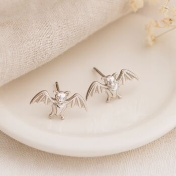 Sterling Silver Bat Stud Earrings – 12mm, 5 of 8