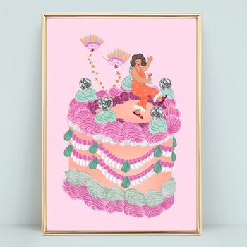 Party Girl Personalised Disco Ball Cake Print, 4 of 9