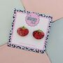 Tomato Glitter Resin Studs, thumbnail 3 of 4