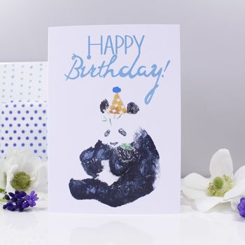 Happy Birthday Panda Party Hat Card, 5 of 8