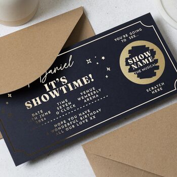 Personalised Concert Ticket Gift Voucher Scratch Reveal, 3 of 9