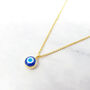 Turkish Evil Eye Gold Plated Pendant Charm Necklace, thumbnail 1 of 5
