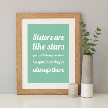 'Sisters Are Like Stars' Gift Print, 10 of 12