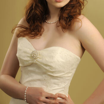 Swarovski Crystal And Pearl Wedding Necklace, 8 of 9