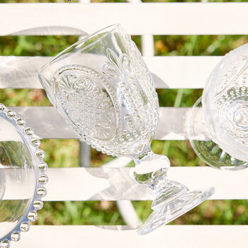 Set Of Four Baroque Glass Wine Goblets, 6 of 9