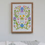 Personalised Folk Floral Children's Wall Art, thumbnail 2 of 2