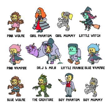 Personalised Monsters Family Print, 4 of 10