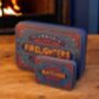 Firelighter And Match Tin Set Fireside Storage Iron Accessories Home Homewarming In Blue, thumbnail 5 of 12