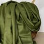 Super Soft Plain Pashmina Tassel Scarf In Army Green, thumbnail 2 of 4