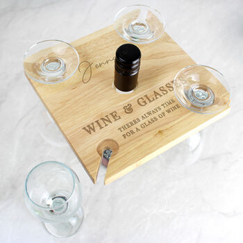 Personalised Message Wine Glasses And Bottle Butler, 3 of 4