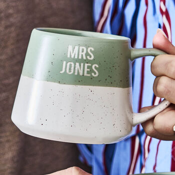 Personalised Couples Gift / Wedding Gift Dipped Stoneware Mug Set, 2 of 5