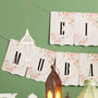 White And Pink Eid Mubarak Floral Card Letter Bunting, thumbnail 3 of 4