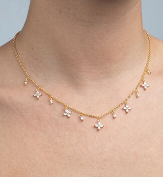 Kinmokusei 18 K Gold Plated Floral Necklace, 4 of 5