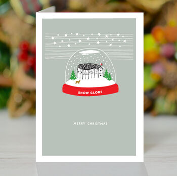 Shakespeare's Globe Theatre, Snow Globe, London Christmas Pun Card, 5 of 8