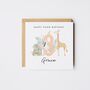 Personalised 3rd Birthday Card Elephant And Giraffe *Age Options, thumbnail 1 of 5