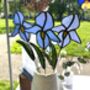 Blue Iris Flower Stained Glass Flower, thumbnail 5 of 5
