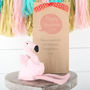 Personalised Gift Bag And Flamingo Rattle Toy, thumbnail 1 of 4