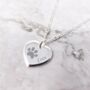 Sterling Silver Dog Cat Pet Actual Paw Print Necklace, thumbnail 1 of 6