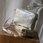 Personalised Gold Or Silver Cross Body Leather Box Bag, thumbnail 2 of 12