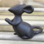 Cast Iron 'Talking' Mouse Ornament In Gift Pouch, thumbnail 3 of 4