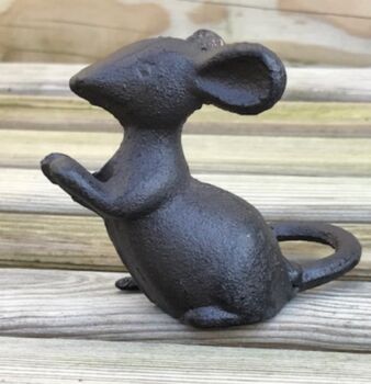 Cast Iron 'Talking' Mouse Ornament In Gift Pouch, 3 of 4