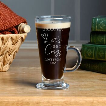 Personalised Latte Glass Get Cosy Gift, 3 of 3