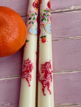 Hand Painted Lunar New Year Horse Candle Year Of The Horse, 4 of 8