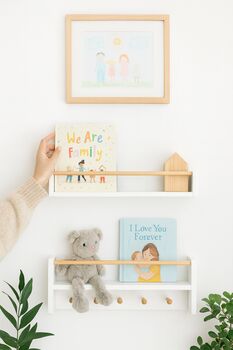 Nursery Shelf With Rail And Pegs, Nursery Decor Shelf, 11 of 11