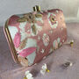 Peony Pink Floral Handcrafted Rectangular Clutch, thumbnail 1 of 4