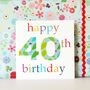 Glittery 40th Birthday Card, thumbnail 1 of 4
