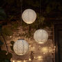 Three White Tyvek Moroccan Hanging Solar Lanterns, thumbnail 1 of 1