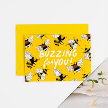 Buzzing For You Plantable Congratulations Card, 2 of 6