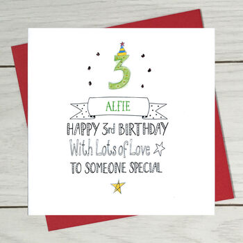 3rd Birthday Personalised Greeting Card, 2 of 3