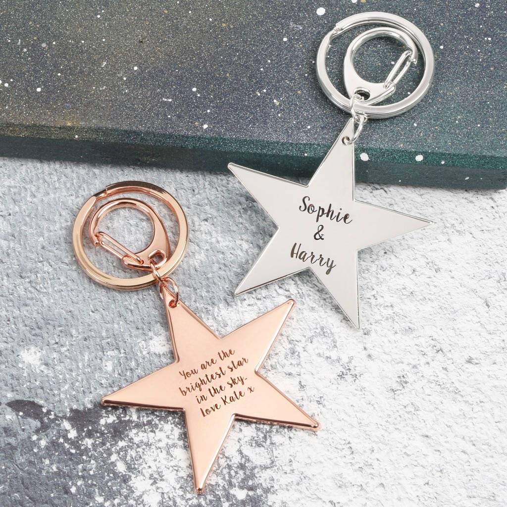 personalised shiny star keyring by lisa angel | notonthehighstreet.com