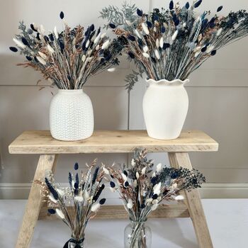 Navy Blue And Grey Dried Flower Arrangement, 3 of 6