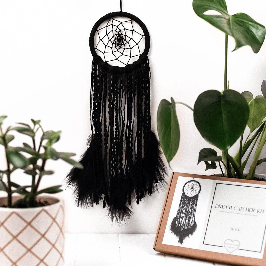 Image of Make Your Own Black Dream Catcher Diy Craft Kit