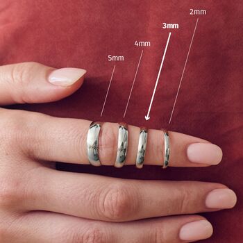 Classic 9ct White Gold Court Wedding Band Ring 3mm, 4 of 4