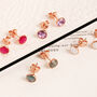 Gemstone Stud Earrings In Rose Gold Vermeil Plated, thumbnail 1 of 12